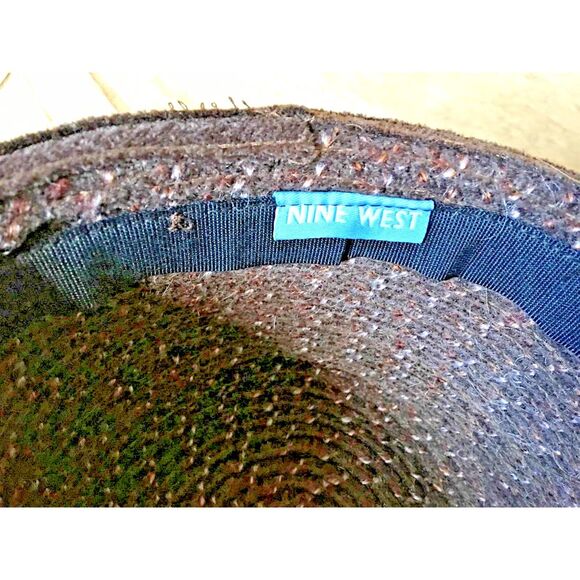 Nine West Women's Cloche Bucket Hat Brown Tweed CUTE - Picture 3 of 5